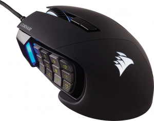 Corsair Scimitar RGB ELITE MOBA/MMO Gaming optikai egér fekete  (CH-9304211-EU)