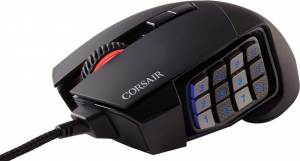 Corsair Scimitar RGB ELITE MOBA/MMO Gaming optikai egér fekete  (CH-9304211-EU)