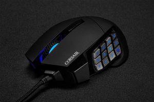 Corsair Scimitar RGB ELITE MOBA/MMO Gaming optikai egér fekete  (CH-9304211-EU)