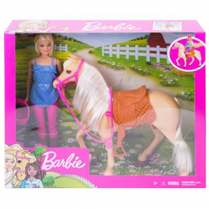 Mattel Barbie lovas szett babával (FXH13)