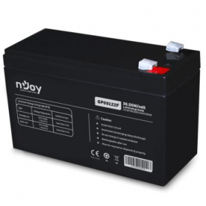 NJOY GP09122F (12V/9Ah, T2/F2, zárt, gondozás mentes, AGM) szünetmentes akkumulátor