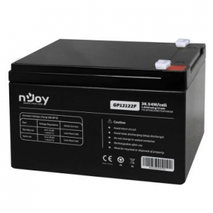 NJOY GP12122F (12V/12Ah, T2/F2, z&aacute;rt, gondoz&aacute;s mentes, AGM) sz&uuml;netmentes akkumul&aacute;tor