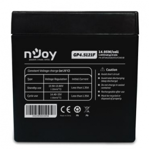 NJOY GP4.5121F (12V/4.5Ah, T1/F1, z&aacute;rt, gondoz&aacute;s mentes, AGM) akkumul&aacute;tor
