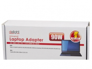 Delight Univerzális laptop/notebook töltő adapter tápkábellel  (55365)