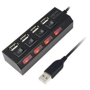 Logilink UA0128 4 portos USB2.0 Hub fekete