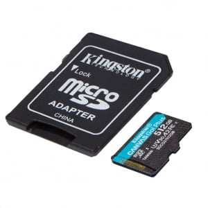 512GB microSDXC Kingston Canvas Go! Plus UHS-I U3 V30 A2 + adapter (SDCG3/512GB)