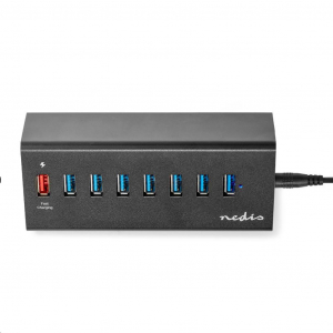 Nedis 8 portos USB hub USB 3.0 (UHUBUP3810BK)