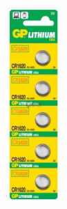 GP 3V CR Lithium gombelem CR1620 (5db/blister)  (GPCR1620-7C5)