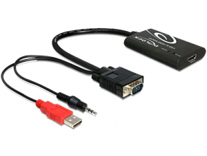 Delock VGA - HDMI adapter audióval (62408)