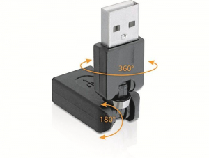 Delock forgatható adapter USB 2.0-A apa > anya (65260)