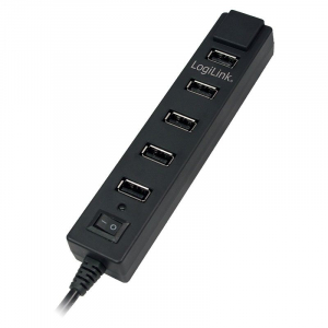 LogiLink UA0124 7 portos USB2.0 HUB fekete