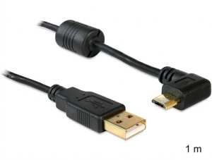 Delock USB-A apa > USB micro-B apa kábel 90°-ban forgatott bal/jobb  (83147)