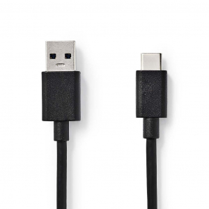 Nedis CCGB61600BK10 USB-C - USB-A töltő- és szinkronkábel 1m fekete dobozos