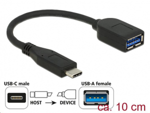 Delock SuperSpee USB-C > USB-A 10cm adapter (65684)