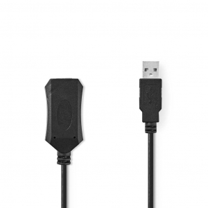 Nedis aktív USB 2.0 hosszabbítókábel 5m fekete (CCGP60EXTBK50)