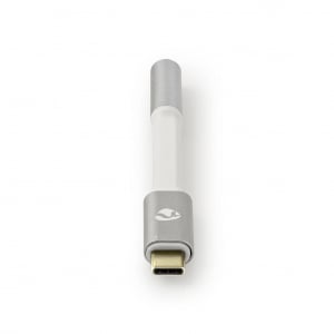 Nedis CCTB65950AL008 USB-C apa - 3,5 mm anya adapter 8cm ezüst-fehér