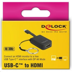 Delock USB Type-C adapter HDMI-hoz (DP Alt Mode) 4K 30 Hz - kulcstartón (63942)