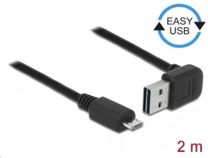 Delock EASY-USB 2.0-s A típusú csatlakozó, ívelt felfelé / lefelé > USB 2.0-s Micro-B-típusú kábel (83536)