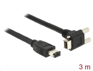 Delock FireWire 9 érintkezős 90 fokos szögű, csavarokkal ellátott > 6 érintkezős 3 m kábel (83590)