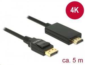 Delock Displayport 1.2 > High Speed HDMI-A passzív 4K 5 m fekete kábel (85319)