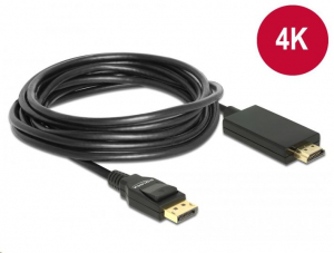 Delock Displayport 1.2 > High Speed HDMI-A passzív 4K 5 m fekete kábel (85319)