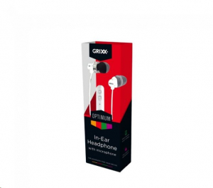 Grixx In-ear Basic dinamikus fülhallgató beépített mikrofonnal és hangerőszabályzóval fehér (GROHU3000RW)