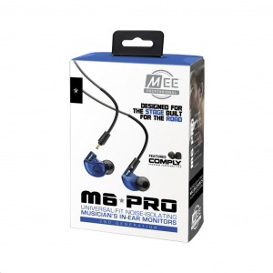 MEE audio M6 PRO MKII zajkizáró kialakítású, professzionális fülhallgató (IEM), cserélhető kábellel kék (EP-M6PROG2-BL)