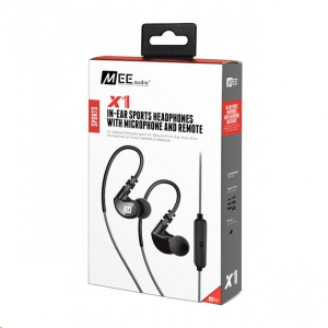 MEE audio X1 sport fülhallgató mikrofonnal és távirányítóval IPX5 vízvédettséggel fekete-szürke (MEE-EP-X1-GYBK)