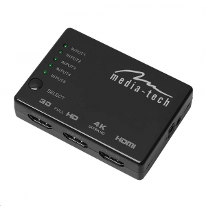 Media-Tech MT5207 5 portos HDMI Switch 4K