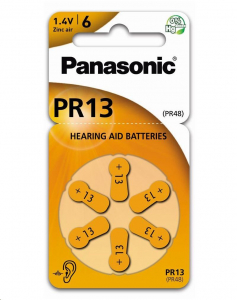 Panasonic 1.4V PR13L/6LB Cink-levegő hallókészülék elem (6db / csomag)  (PR-13(48)/6LB)