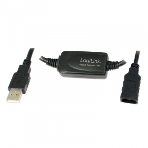 LogiLink UA0146 USB 2.0 hosszabbító kábel fekete 20m