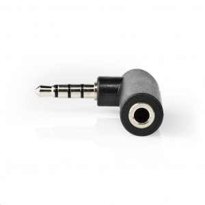 Nedis CAGP22980BK sztereó audioadapter 3,5 mm-es dugasz – 3,5 mm-es aljzat 90fok 4 érintkezős 10db