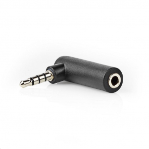 Nedis CAGP22980BK sztereó audioadapter 3,5 mm-es dugasz – 3,5 mm-es aljzat 90fok 4 érintkezős 10db