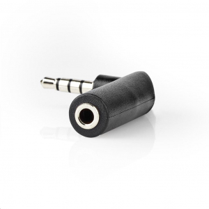 Nedis CAGP22980BK sztereó audioadapter 3,5 mm-es dugasz – 3,5 mm-es aljzat 90fok 4 érintkezős 10db