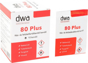 DWA 80 plus Kéz és felületfertőtlenítő kendő (10 db/csomag) (120599)