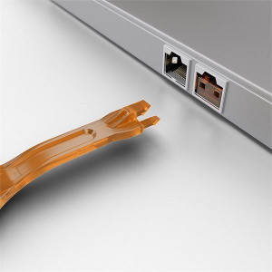 Lindy RJ45 biztonsági dugó + kulcs narancssárga (10db/csomag) (40480)