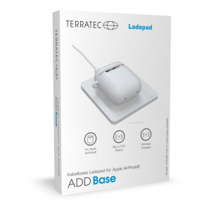 Terratec ADD Base vezeték nélküli Apple AirPods töltőpad fehér (320999)