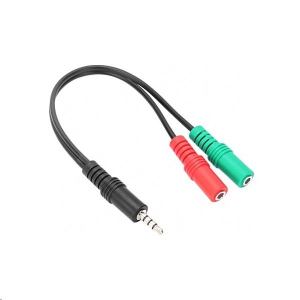 Speedlink 3.5 mm audio-mikrofon osztó HQ adapter fekete (SL-170302-BK)