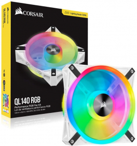 Corsair iCUE QL140 RGB 140mm PWM ház hűtő ventilátor fehér (CO-9050105-WW)