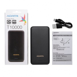 ADATA T10000 Power Bank 10000mAh fekete (AT10000-USBA-CBK)