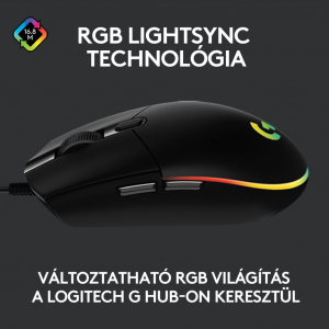 Logitech G203 LIGHTSYNC gaming egér fekete (910-005796)