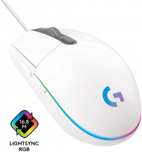Logitech G203 LIGHTSYNC gaming egér fehér (910-005797)