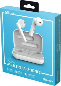 Trust Primo Touch vezeték nélküli Bluetooth fülhallgató fehér (23783)