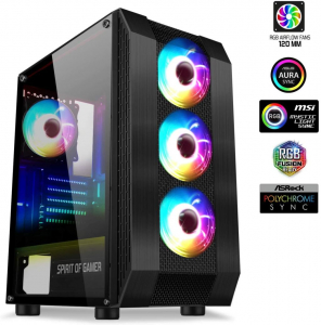 Spirit Of Gamer Rogue VI t&aacute;p n&eacute;lk&uuml;li ablakos h&aacute;z fekete (8003RA)