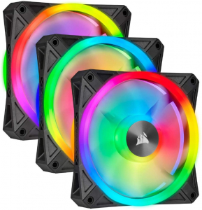 Corsair iCUE QL120 RGB 120mm PWM ház hűtő ventilátor 3db fekete (CO-9050098-WW)