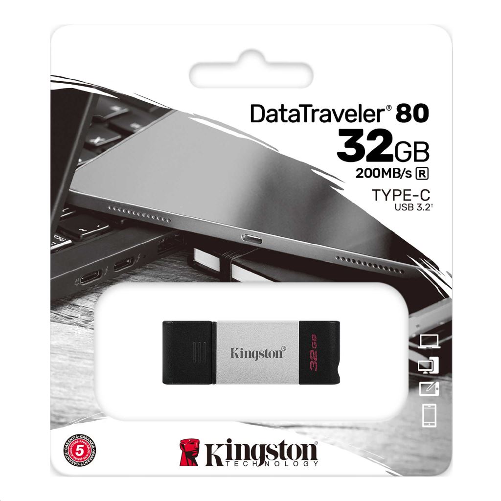Pen Drive 32GB Kingston DataTraveler 80 USB-C (DT80/32GB)