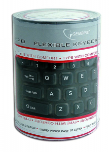 Gembird flexibilis billentyűzet fekete USB/PS/2 angol  (KB-109F-B)