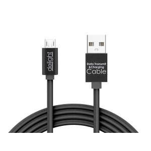 Delight microUSB adatkábel LED fénnyel 1m, fekete (55442M-BK)