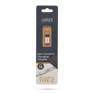 Delight Type-C - MicroUSB adapter fehér (55448C)