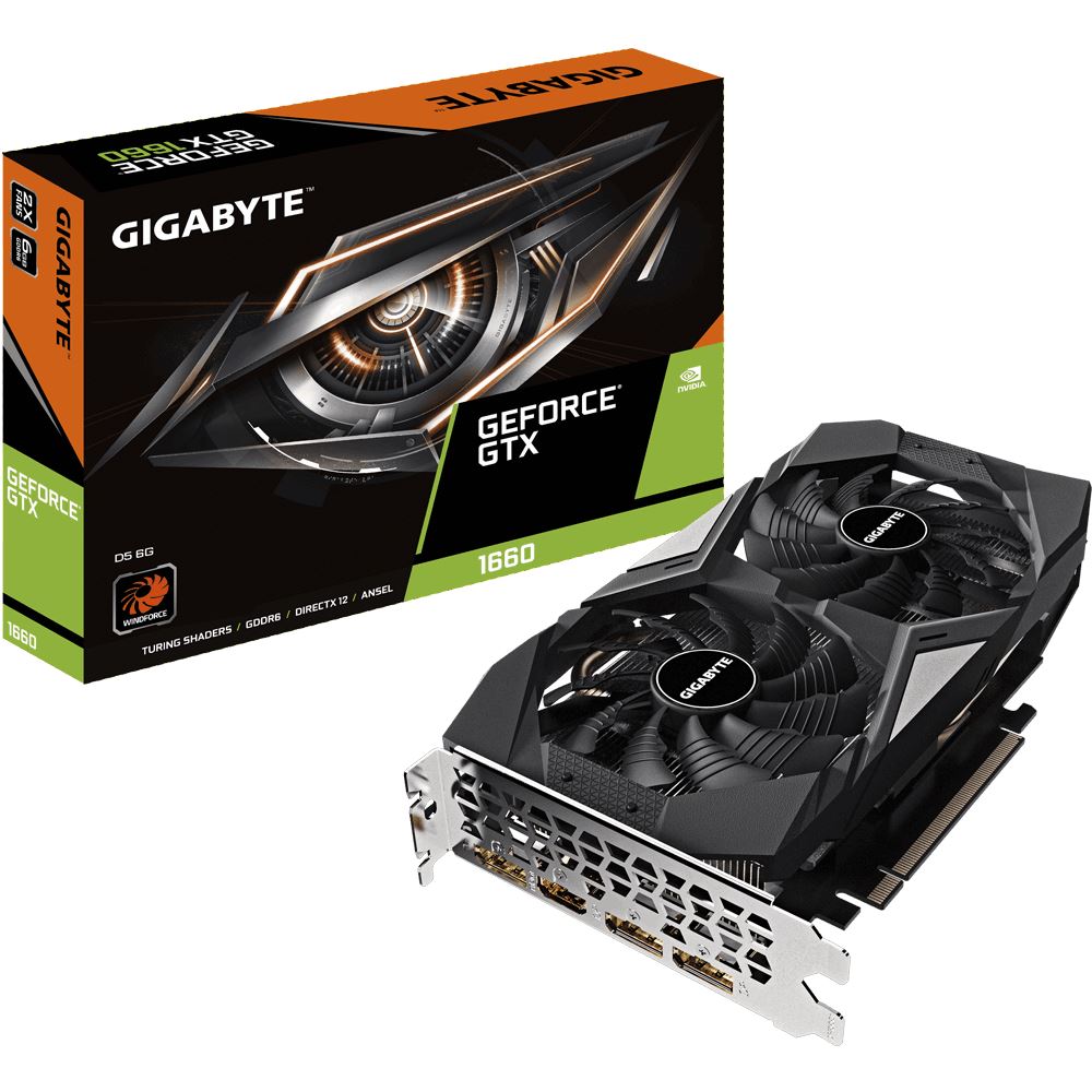Gigabyte GeForce GTX 1660 6GB D5 6G videokártya (GV-N1660D5-6GD)